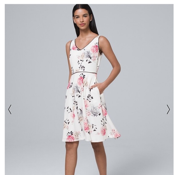 White House Black Market Dresses & Skirts - WHBM Floral Print Fit and Flare Dress - Size 10
